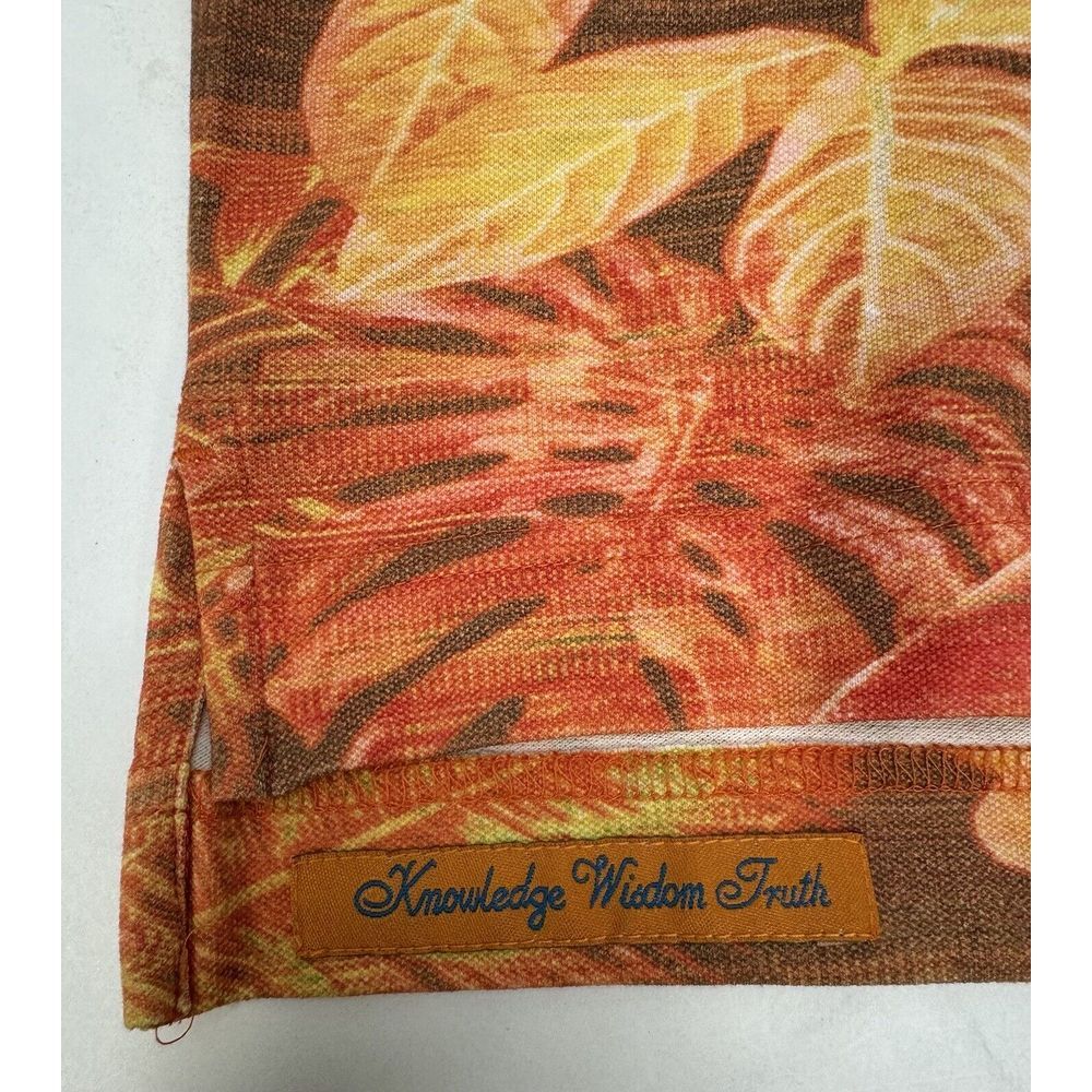 NWT Robert Graham PARADISE GARAGE S/S Zip Polo Shirt‎ Orange Medium  $138 - Picture 9 of 10
